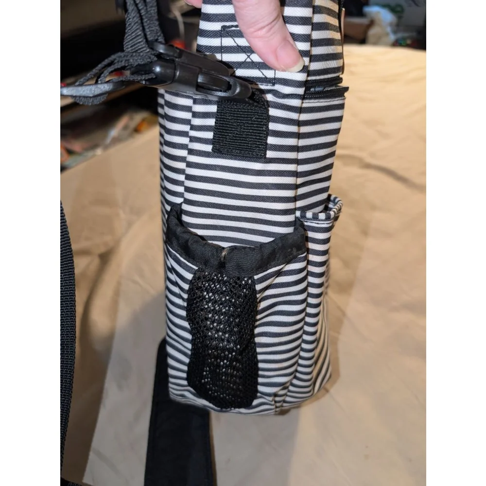 Skip Hop Black White Stripe Diaper Bag One Size